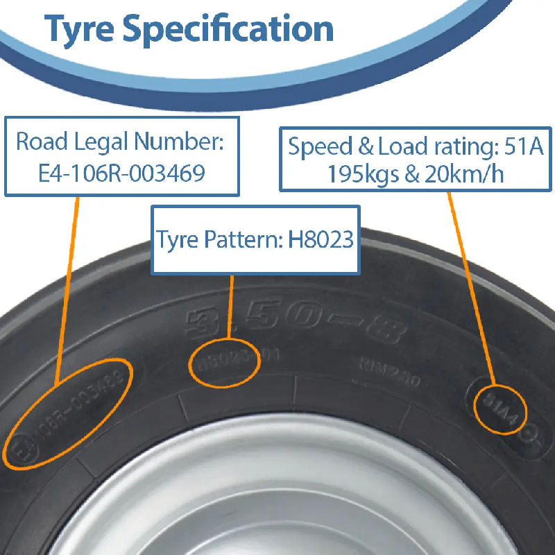 3.50-8 Haybob Rake Turner Wheels H8023 Fitted Rim 25mm Ball Bearings (Set of 4)_3