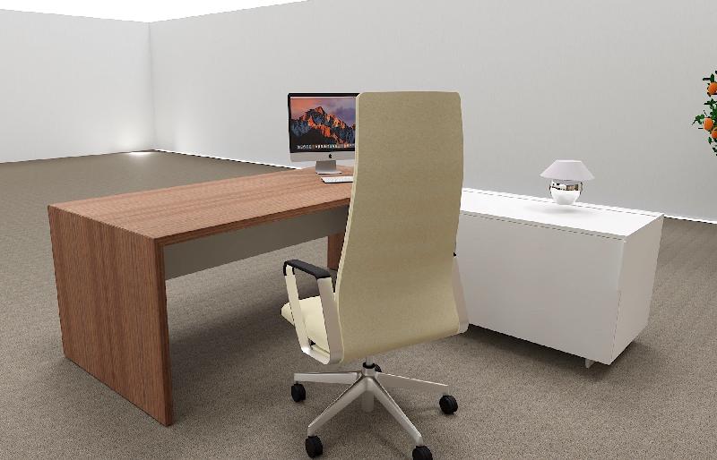Bureau d'angle T45 avec desserte - Quadrifoglio - 192, Droite, Noyer Canaletto et blanc_3