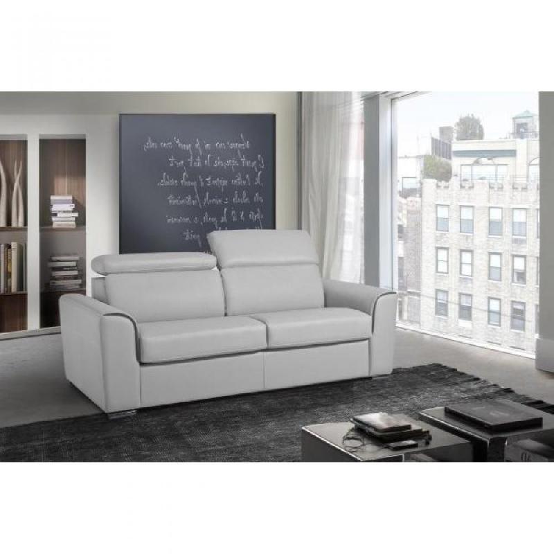 Canapé convertible express IMOLA - Matelas 18 cm - Couchage 140x197 cm - Mousse polyuréthane haute résilience - Blanc cassé_3