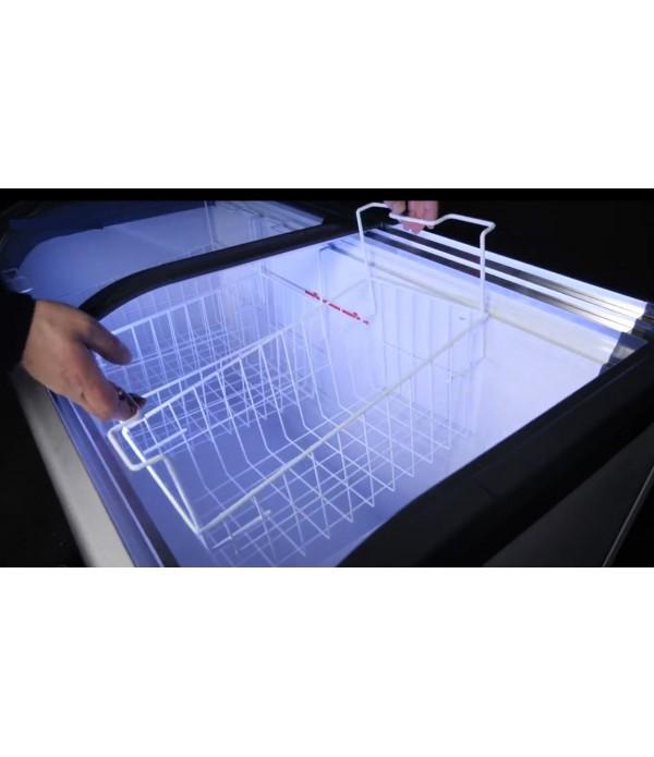 Congélateur bahut coffre 445 litres - froid statique, serrure, portes coulissantes en verre incurvé - CHR_3