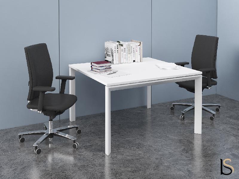 Table de réunion 4 à 8 personnes Star - Mobel Linea - 120, Chromé, Chêne grisé_3