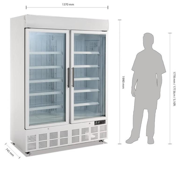 Vitrine réfrigérée négative 920 litres 2 portes avec bandeau lumineux_3
