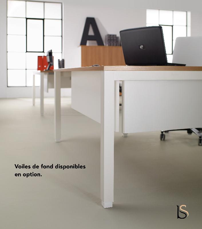 Bureau d'angle 90° Tempo- Mobel Linea. - Argent Ral 9006, Acacia clair, Oui, 160 x 160 cm_3