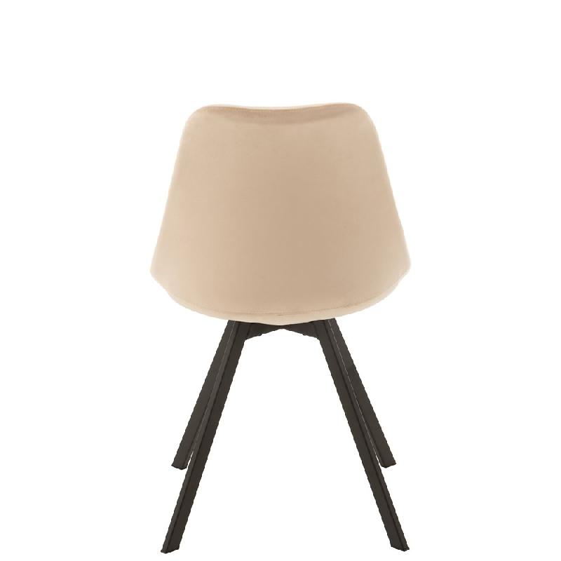 Chaise design RATRI en tissu beige - Pieds en métal noir - Confort optimal et style moderne_3