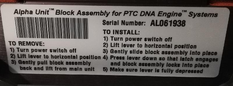 Alpha Unit Block Assembly PTC DNA Engine Systemes Thermal Cycler PCR Lab_3