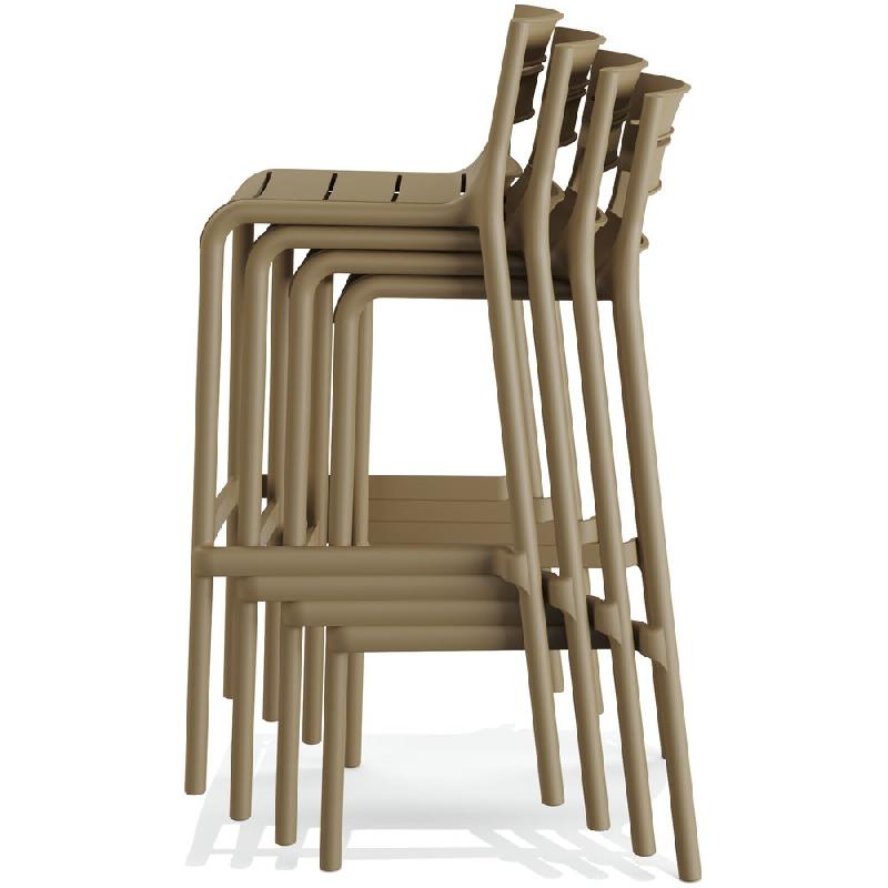 Calor - Tabouret de bar empilable en polypropylène Sable_3