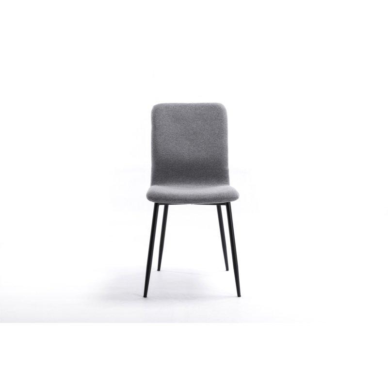 Lot de 2 chaises Sylvio - Tissu gris - Structure bois et métal - Design chic et confortable_3