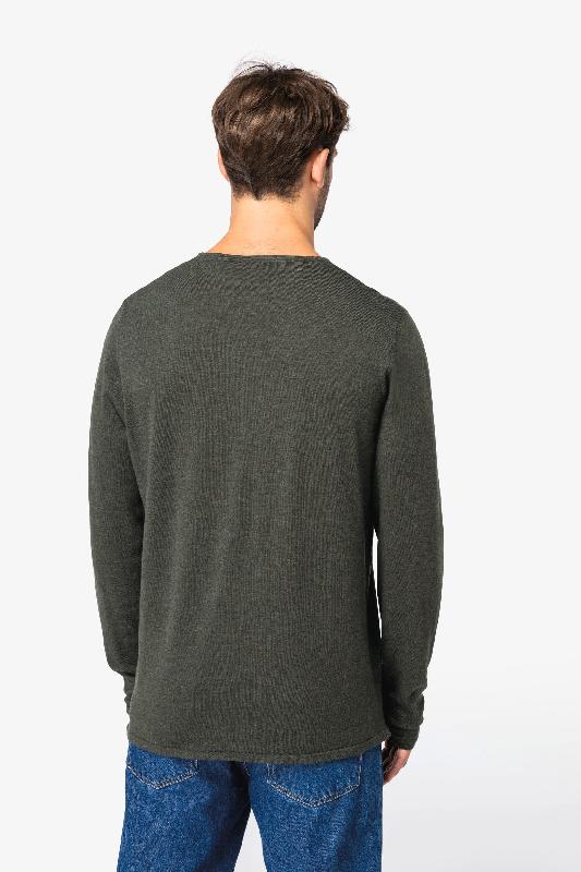 Pull écoresponsable à col rond en lyocell homme - Native Spirit - Réf: NS905 - 50% coton biologique, 50% Lyocell TENCEL_3