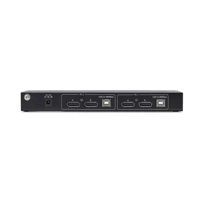 Switch KVM DisplayPort 2 Ports avec Matrice Vidéo Double Vue, 4K 60Hz, Hub 4x Ports USB, Commutateur_3