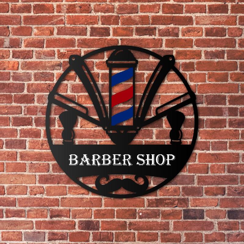 Enseigne barber shop option LED - Noir_3