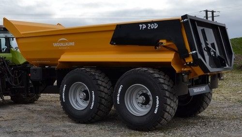 Benne de chantier avec porte hydraulique monopanneau