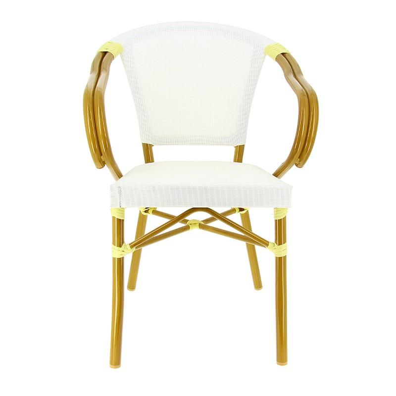 Fauteuil exterieur restaurant Biarritz - BLANC_3