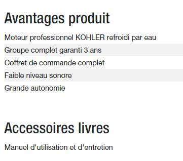Power XP-K9-Alize groupe électrogène - Kohler - 400/230 V - Gamme Industrial - APM 303_3