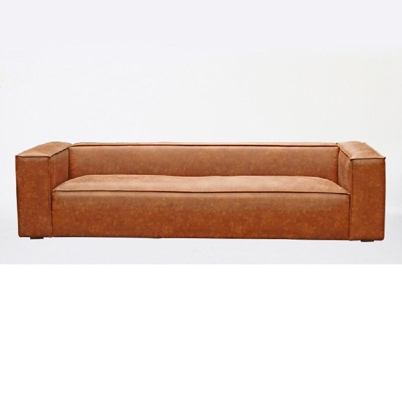 Canapé Hazou marron clair 4 places - Design chic et contemporain - L280 x H68 x P99 cm_3