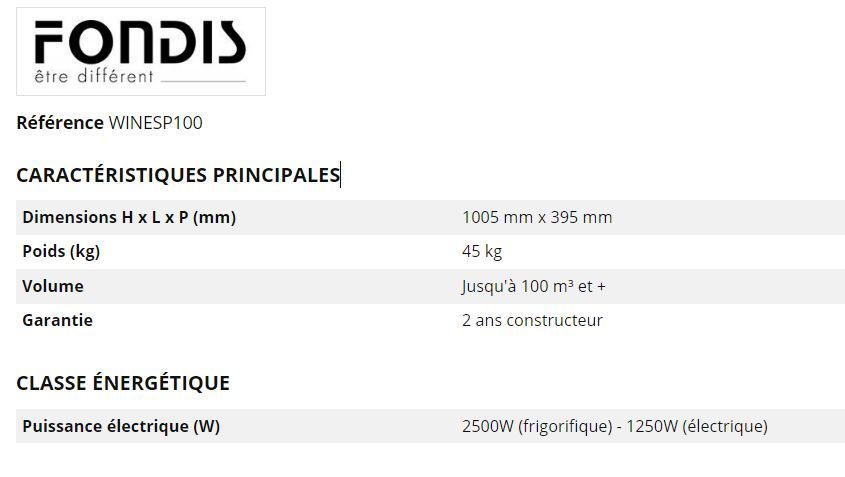 Climatiseur de cave à vin puissant et élégant - WINE SP100 - S.G.M.N. E-TRADE S.A.S. - Refroidissement et réchauffage jusqu'à 100 m3_3