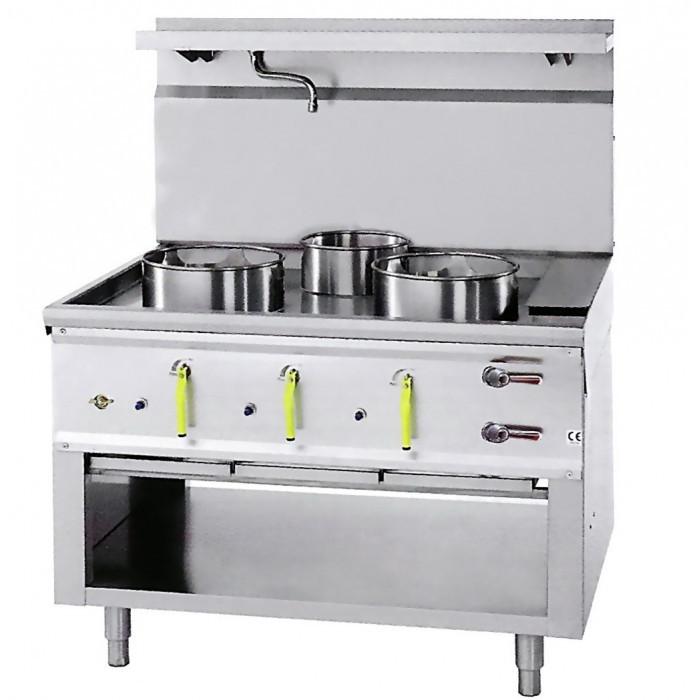 Fourneau wok 3 bruleurs jumbo avec rideau d'eau asia ii cr BERTRAND - jumbo_3