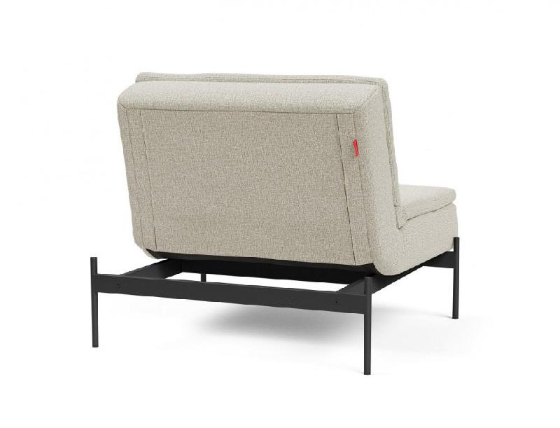Innovation Living - Fauteuil lit design DUBLEXO Lauge Mixed Dance Natural convertible 90x115 cm - pieds métal noir_3