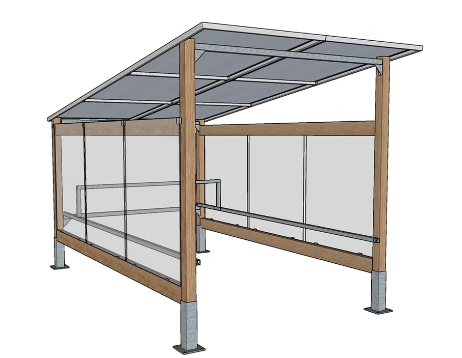 Abri pour chariot à toiture droite en pente - Profondeur 4350mm x l2330mm x h2600mm - EVO 5 - Le temple du mobilier_3