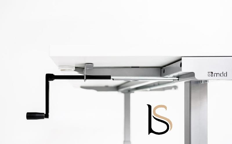 Bureau réglable en hauteur manuellement - MDD - Argent Ral 9006, 200, Blanc_3