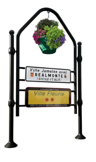 Panneau entrée de ville Province - Hauteur 3140 mm - Largeur 1722 mm - 4 pommeaux au choix - Structure acier_3