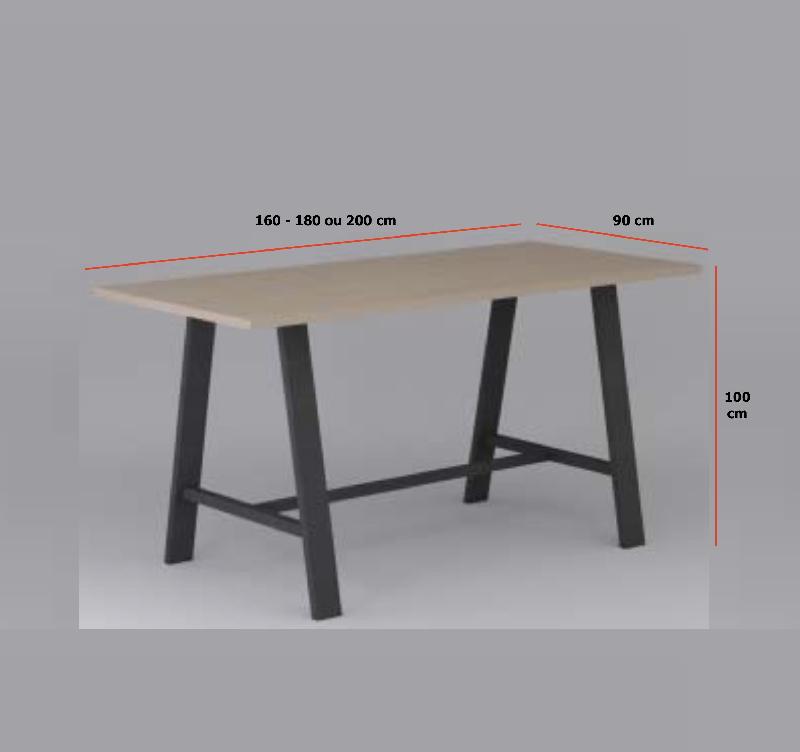 Table de réunion haute Pyramid - 200, Anthracite, Blanc_3