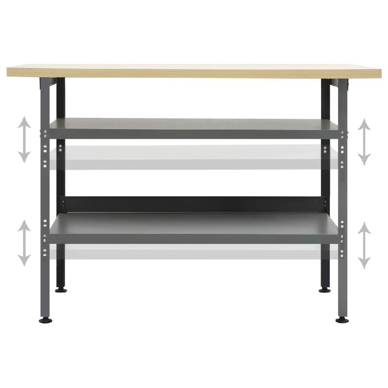 Vidaxl établi gris 120x60x85 cm acier 145344_3