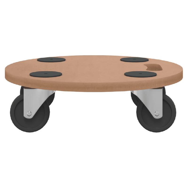 Vidaxl chariots sur roulettes 2 pcs rond bois d'ingénierie 154887_3