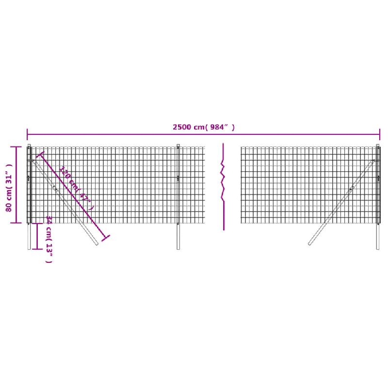 Vidaxl clôture en treillis métallique anthracite 0,8x25 m 154200_3
