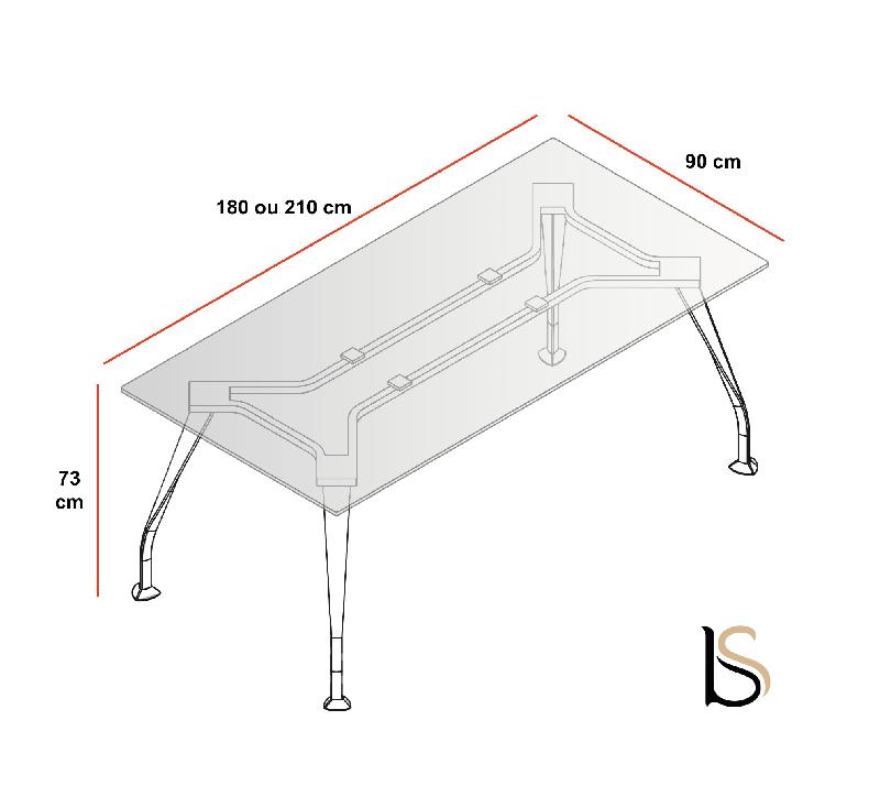 Bureau de Direction en verre Segno- Dellarovere - 210, Transparent_3