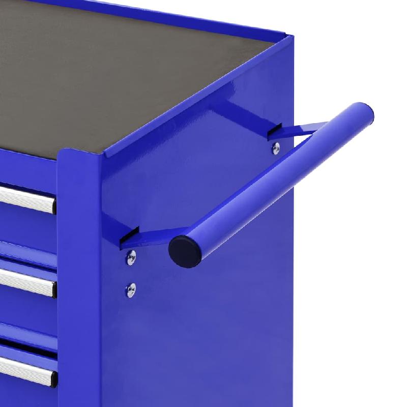 Vidaxl chariot à outils avec 4 tiroirs acier bleu 147188_3