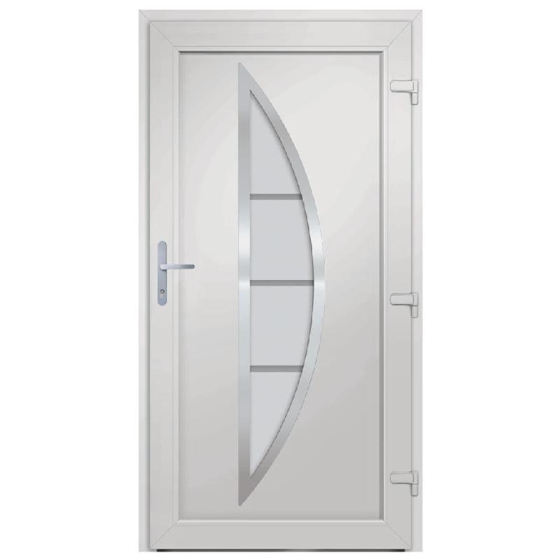 Vidaxl porte d'entrée blanc 88x200 cm pvc 3187867_3