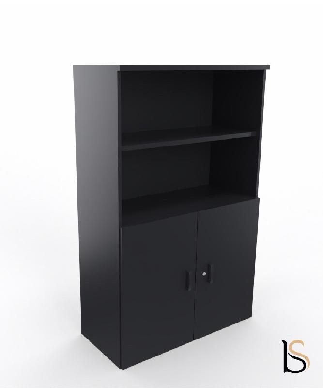 Armoire moyenne avec portes basses - Mobel Linea - 100, Gris anthracite_3