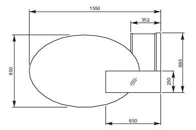 Bureau d'accueil oval avec parties haute et basse - MDD - Blanc, Wengé, A droite_3