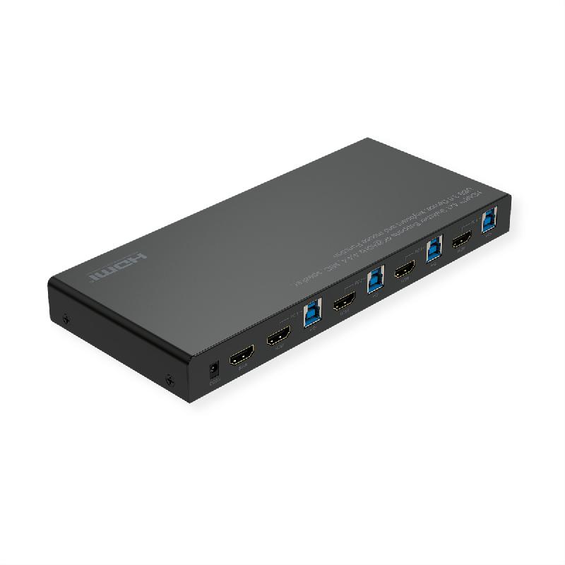 Roline switch kvm, hdmi 4k, usb, 1 user - 4 pc , avec hub usb 3 ports_3