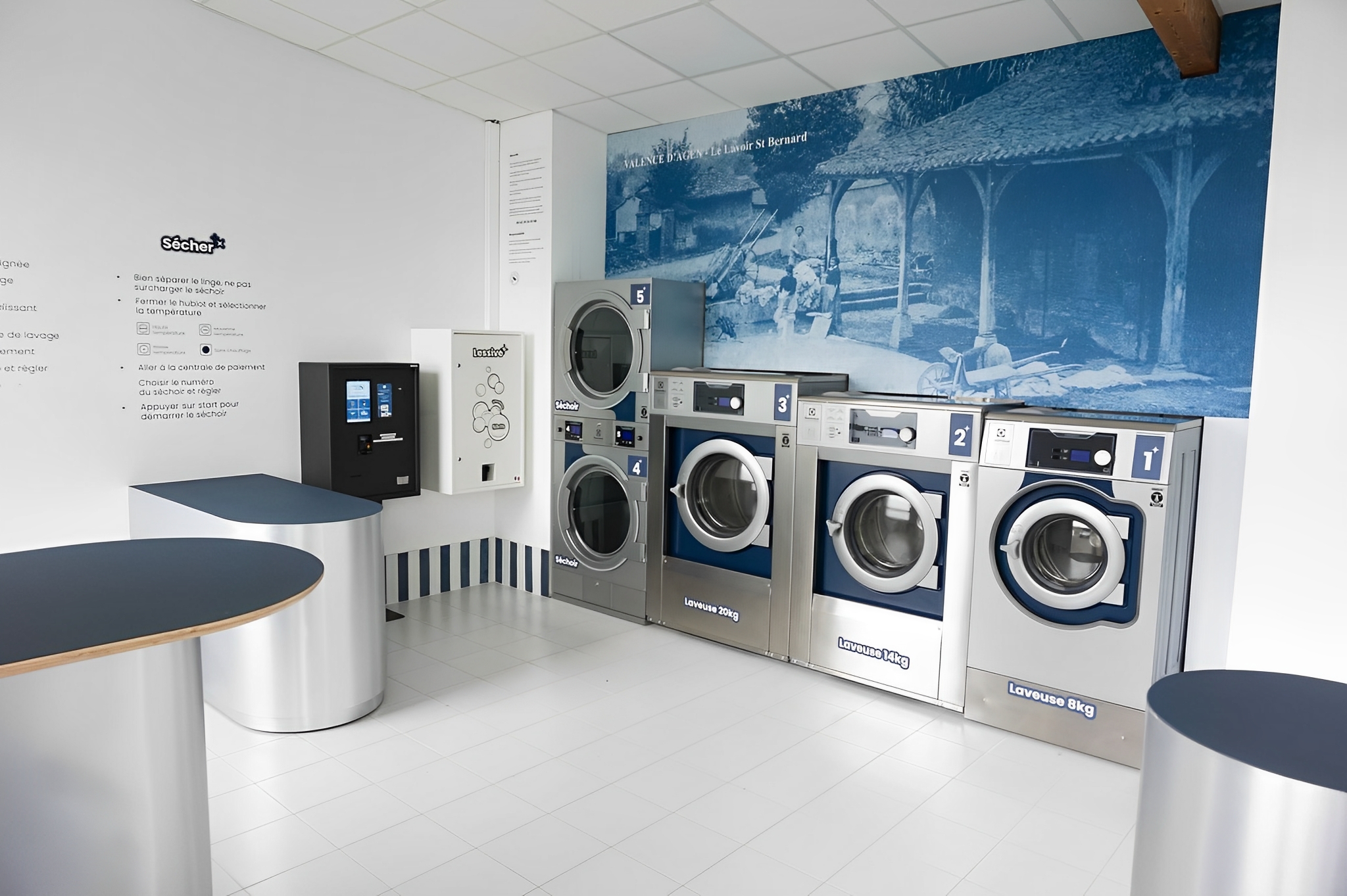 Laverie automatique avec équipements Electrolux Professionnel