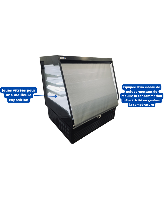 Vitrine réfrigérée semi-verticale 3 niveaux MILANO PLUS - EORI-SV-1330 et EORI-SV-1955 - 3 + base - LED - -1°C à +7°C - EUROVITRINE_3