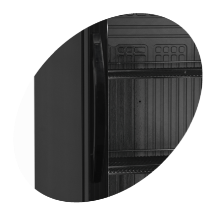 Armoire à boisson 1 porte vitrée LED noir avec 5 clayettes - Réf : CEV425CP-I BLACK_3