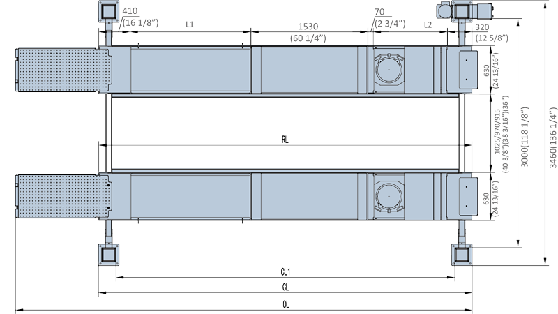 Pont élévateur 4 colonnes 5T avec ciseaux intégré 4T_3