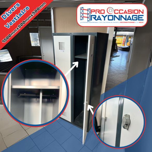 Vestiaire métallique noir 2 portes_3