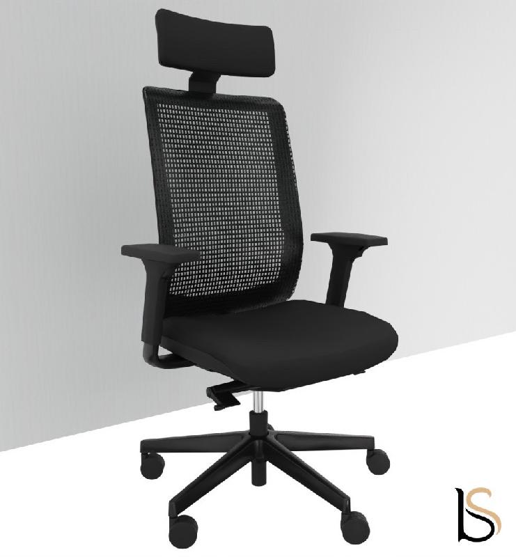 Fauteuil Manager Wi max dossier résille - Sokoa - Noir, Non, Non, Sol dur_3