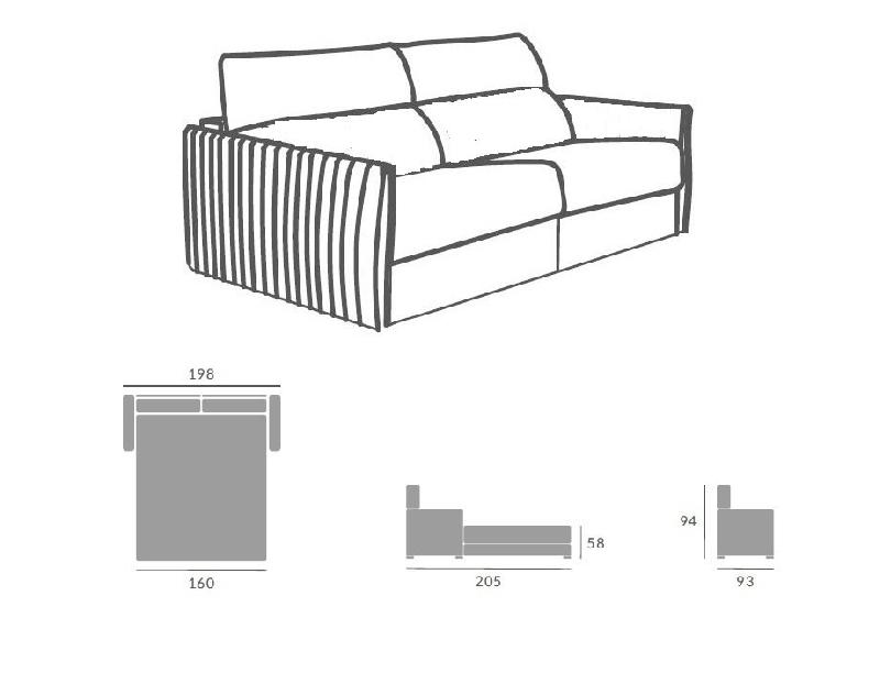 Canapé convertible express ONDA 160x190 cm - tissu personnalisable - matelas 13 cm haute résilience_3