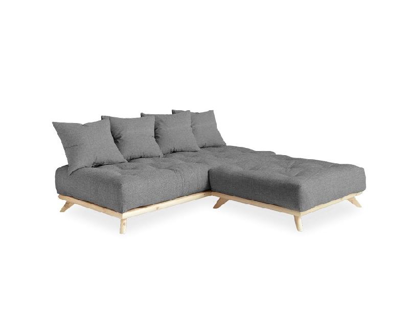 Canapé convertible futon Senza - pin naturel - coloris gris granit - couchage 90 cm - marque KARUP_3