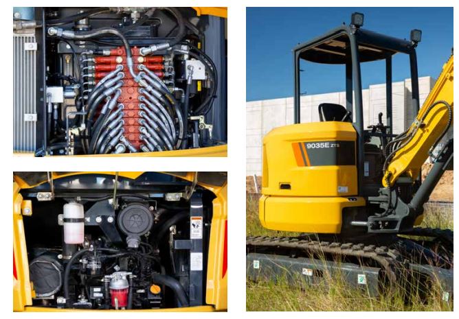 Mini-pelle - excavatrice avec débattement arrière nul - avec une flèche et un balancier plus robustes - Liugong 9035 E ZTS_3