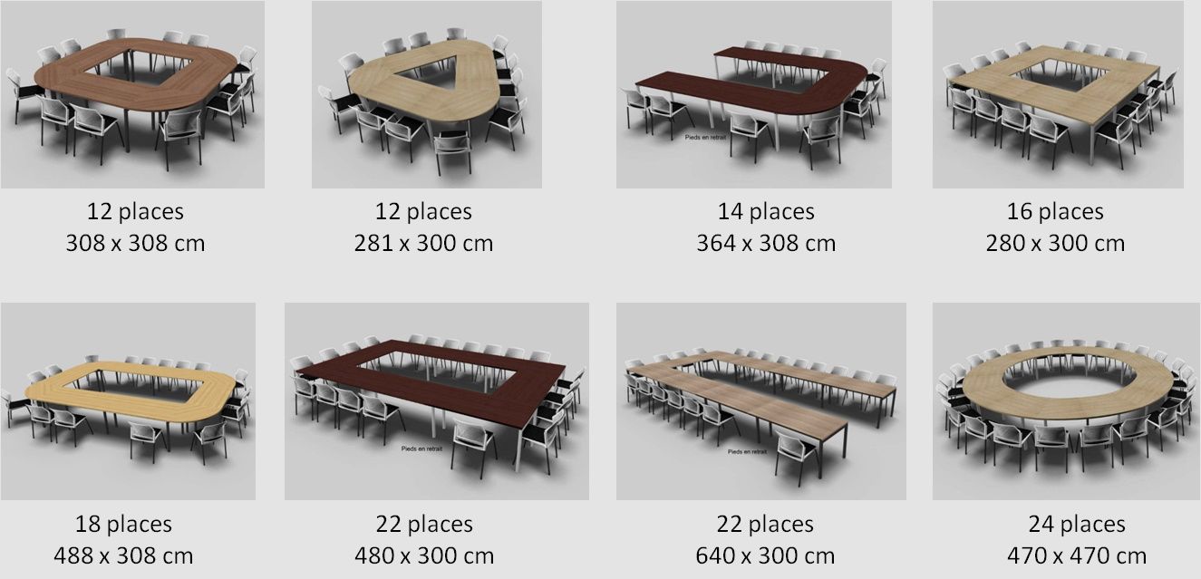 Table modulaire pour espace de travail collaboratif