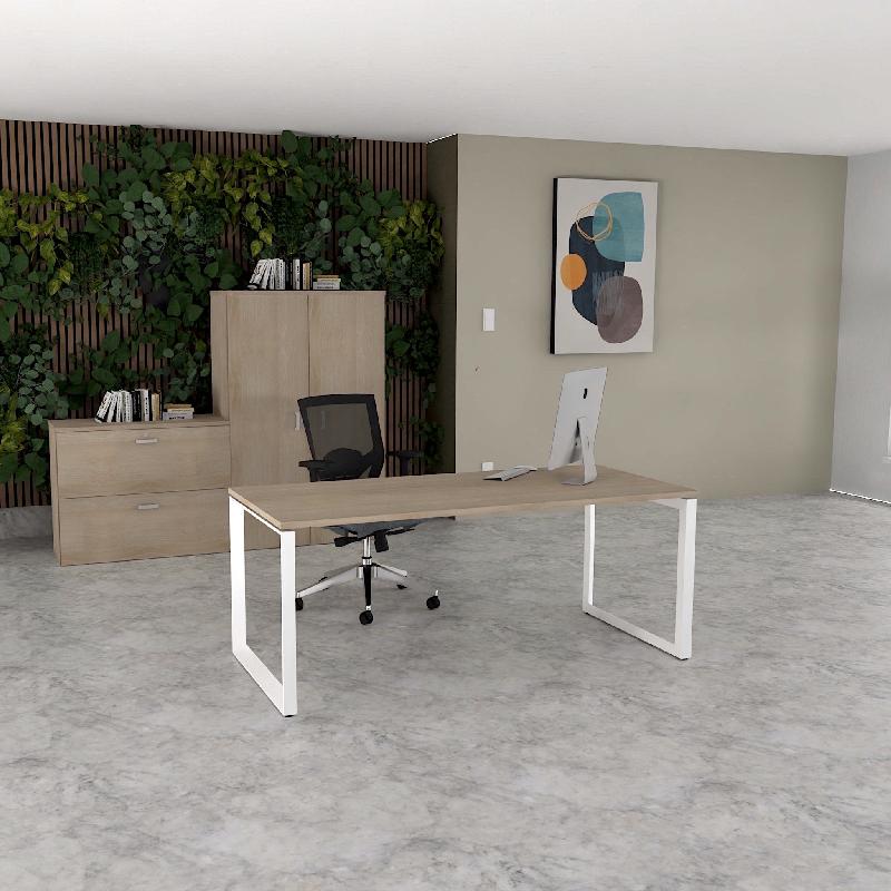 Bureau droit individuel Star - Mobel Linea - 140, Acacia clair, Non_0
