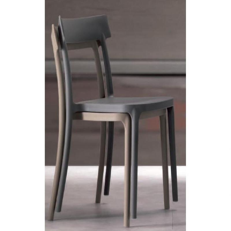 Lot de 4 chaises Corsocomo empilables - polypropylène sable - design moderne et tendance_3
