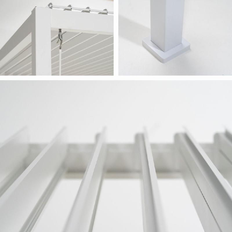 Pergola bioclimatique autoportée Ombréa® 3,6 x 3,6 m - lames orientables 100° - aluminium blanc_3