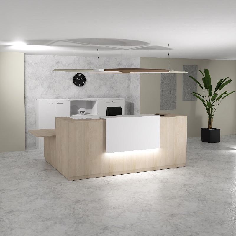 Bureau d'accueil d'angle avec accès PMR Delta Plus - Mobel Linea - Acacia clair, Gauche, 264, Oui_4