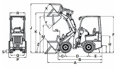 Chargeur articulé Sherpa K20 transportable sur remorque grâce à son faible poids