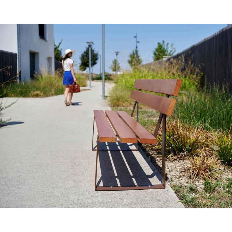 Banc RIGA bois et acier_3